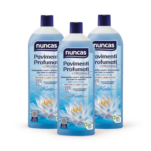 Nuncas Pavimenti Profumati Detergente Pavimenti, Fiorito, Multipack, Confezione da 3 x 1 litri