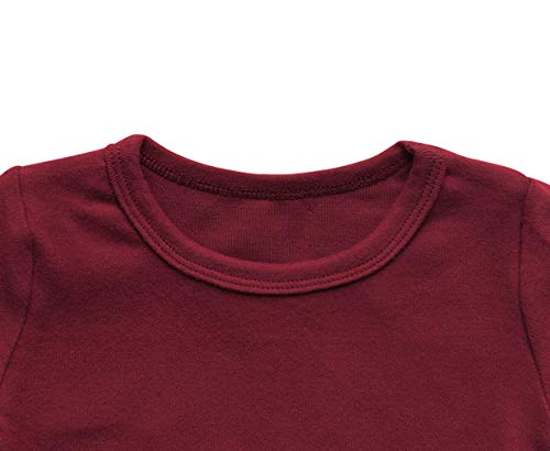 Toddler Boys Girls Long Sleeve T-Shirts Unisex Kids Cotton Basic Round Neck Top Tee 2-8T2