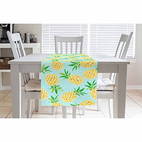Hosnye HE-TABLE-A119 Runner Yellow Pineapple,Cotton Linen Table Runner Decoration thumb #2