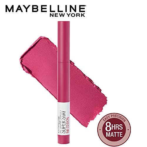 Image of Maybelline New York Super Stay Crayon Matte Lipstick, 35 Treat Yourself 1.2 And New York Super Stay Crayon Matte Lipstick, 15 Lead The Way, 1.2G