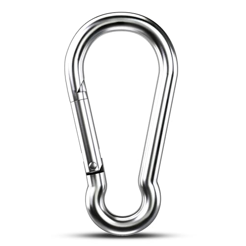 1pc 4.00 inch Large 304 Stainless Steel Carabiner Clip Hooks Spring Snap