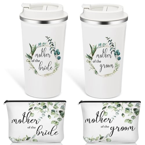 Cunhill 4 Pack Mother of The Bride and Groom Gift Set, Green Leaves