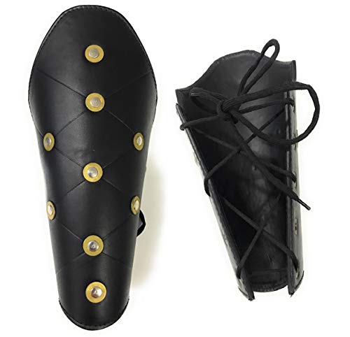 NauticalMartMedieval Leather Arm Guard Bracers LARP Armour Knight Costume Viking Wrist Guard Vambracer Set LARP Role Playing Renaissance Cosplay Reenactment Halloween