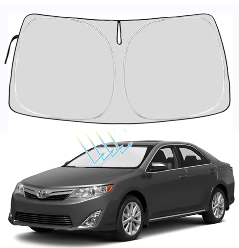 Car Sun Shade for Toyota Camry Front Windshield Custom Fit LE XLE XSE Hybrid SE Sedan 2024 2023 2022 2021 2020 2019 2018 Windshield Sunshade Accessories Shield Sun Visor Cover