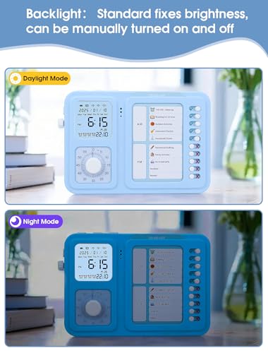 Safetect Visual Timer & ADHD Tool for Kids with Voice Command, Visual Schedule for Kids with Autism,Task Timer with Chore Chart Board for Home, School, Classroom, Desk - Image 7