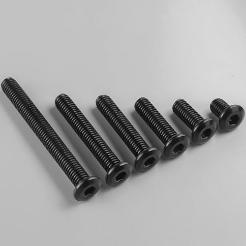 30Pcs 1/4-20 Bolt, 1/4-20 x 2 Flat Head Hex Socket Cap Screws, 304 Stainless Steel 18-8 Furniture Bolts, Black Zinc Finish, Full Thread (with Hex Spanner) by BNUOK - Image 4