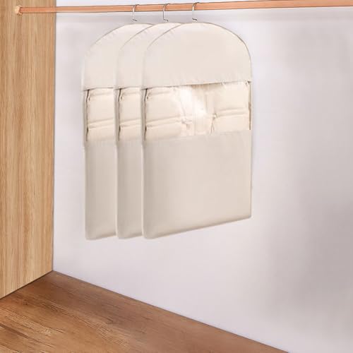 Generic Hanging Garment Bag with Self Compression Zipper Space Saver for Coats and Jackets Storage4