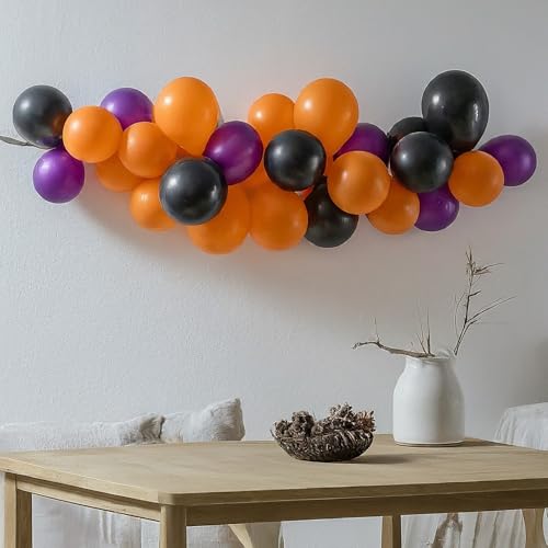 Image of AMFIN (Pack of 32) Happy Halloween Party Scary Pumpkin Balloon Set - Orange