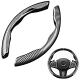 New Carbon Fiber Steering Wheel Cover for Women Man, Standard 15 inch Universal Size for Auto Truck