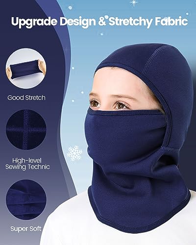 image for Aegend Balaclava Face Mask for Kids Age 5-12, Windproof Ski Face Neck 