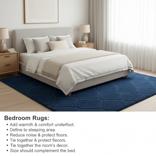 Image of Carpet for Hallway, Kitchen, and Modern Interiors, Cozy Shag Runner for Living Room, Entryway & Office Decor Size 5x8 feet Full Blue