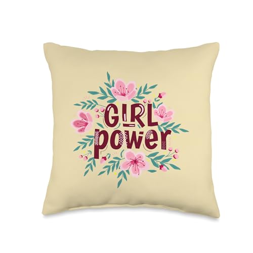 Girl Power Be Strong Motivational Throw Pillow