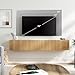 WAMPAT Floating TV Stand, Wall Mounted Shelf, Modern Floating Entertainment Center with 4 Fluted Flip-Down Doors, 70