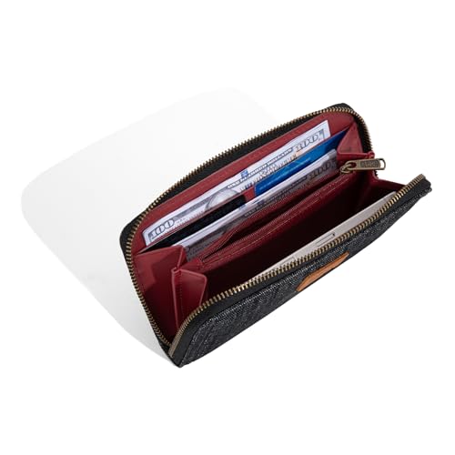 X Lee Black Wallet Women Female Ladies Girls Card Cases and Money Oganizer Large Long Cell Phone Wallet with Qualited Zipper Lightweight Minimalist and Versaltile3