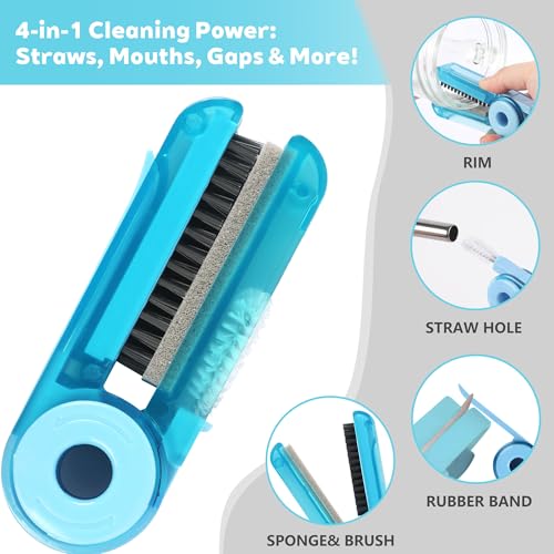 Image of Sosmar 6 Pack Water Bottle Cleaner, Stanley Cup Cleaner Brush Kit with Long Silicone Bottle Brush, 3 Size Straw Cleaner Brush, 4 in 1 Bottle Gap Cleaner Tumbler, Sports Water Bottle