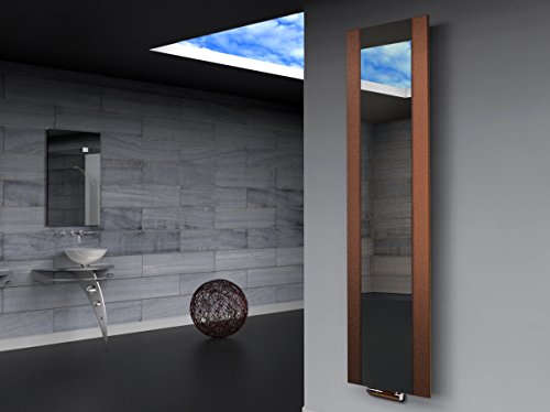 Szagato Badheizkörper Design Singapur 3, HxB: 180 x 47 cm, 1118 Watt, braun/Spiegel, Made in Germany, Szagato Handtuchheizung mit Spiegel, Spiegelheizkörper