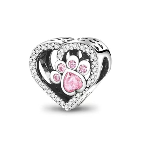 Fc'Noqgn Ciondolo a cuore, ciondolo a cuore d'amore, perline portafortuna, simpatici ciondoli per bracciali e collane, compatibili con i regali di gioielli a bracciale