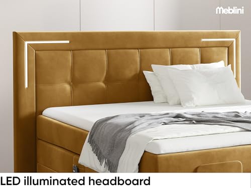 MEBLINI Boxspringbett Elektrisch Verstellbar mit LED - Gepolstert Doppelbett mit Matratzen und Toppers - Polsterbett - Bett mit Kopfteil - Tarente - 200x200 - H3/Dunkelgrau Samt – Bild 5