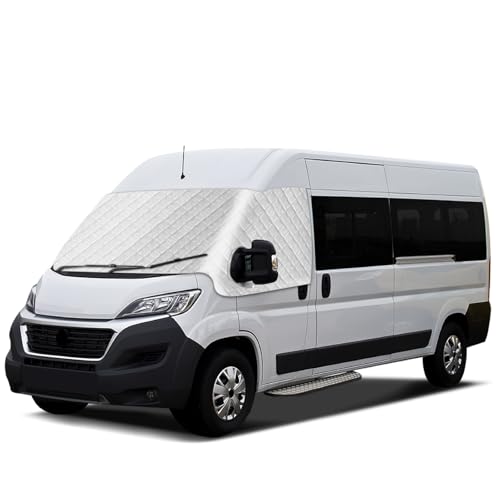 Housse de Pare-Brise Avant Compatible avec Fiat Ducato 2006-2025, Extérieur Thermique Couverture Pare Brise Voiture Soleil