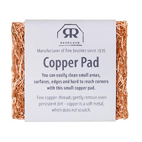 Image of Redecker Mini Copper Scrubber Pads - Small Non-Scratch Scrubbers for Detail Cleaning, Pots, Pans & Edges - Reusable Copper Cleaning Pads, Made in Netherlands