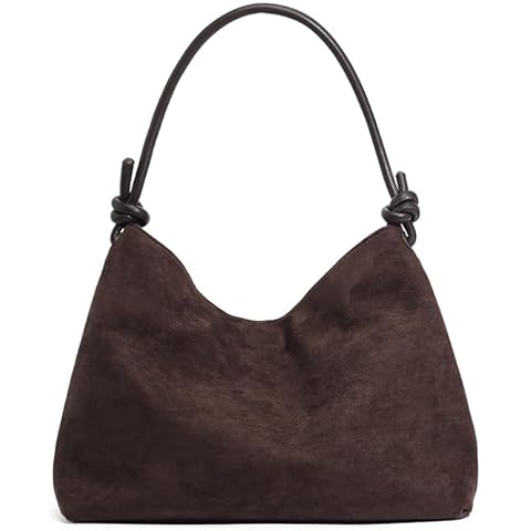 Suede Tote Bag for Women，Women's Nubuck Tote Bag Maillard Color Tote Shoulder Bag (Coffee) Cover