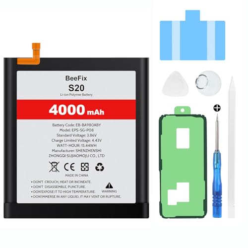 Beefix Akku für Samsung Galaxy S20 SM-G980F, 4000mAh Li-Ion Polymer Ersatzakku für Galaxy S20(EB-BG980ABY) mit Reparaturwerkzeugen