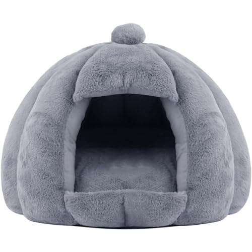 Nicffdi 猫ハウス 冬用 猫用ベッド 猫 ドーム型 ベッド 犬小屋 小動物用 ペット用寝袋 保温防寒 可愛い 柔らか 水洗え 滑り止め 小型犬 キャット 人気 室内用 休憩所 寝床クッション付き (グレー,XL)