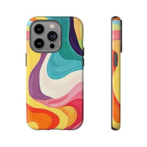 Coque iPhone 14 Pro groovy multicolore pour style urbain chic
