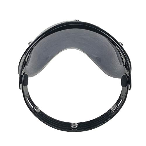Wancar Retro Motorcycle Bubble Visor Wind Shield Lens Universal For Standard 3-Snap Open Face Helmets(Smoke) #TOP4