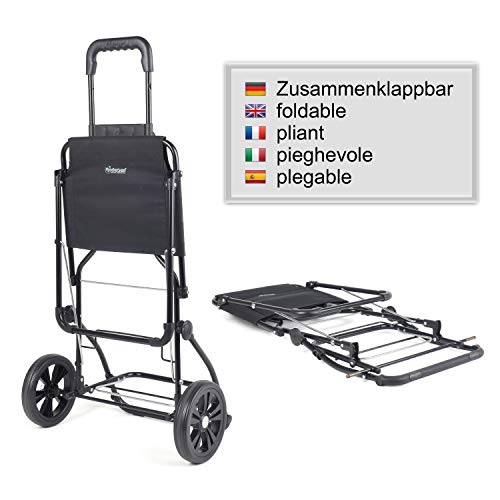 Andersen Shopper Komfort Stahl klappbar mit Rad Ø 20cm und 47 Liter Tasche Mara schwarz – Bild 4