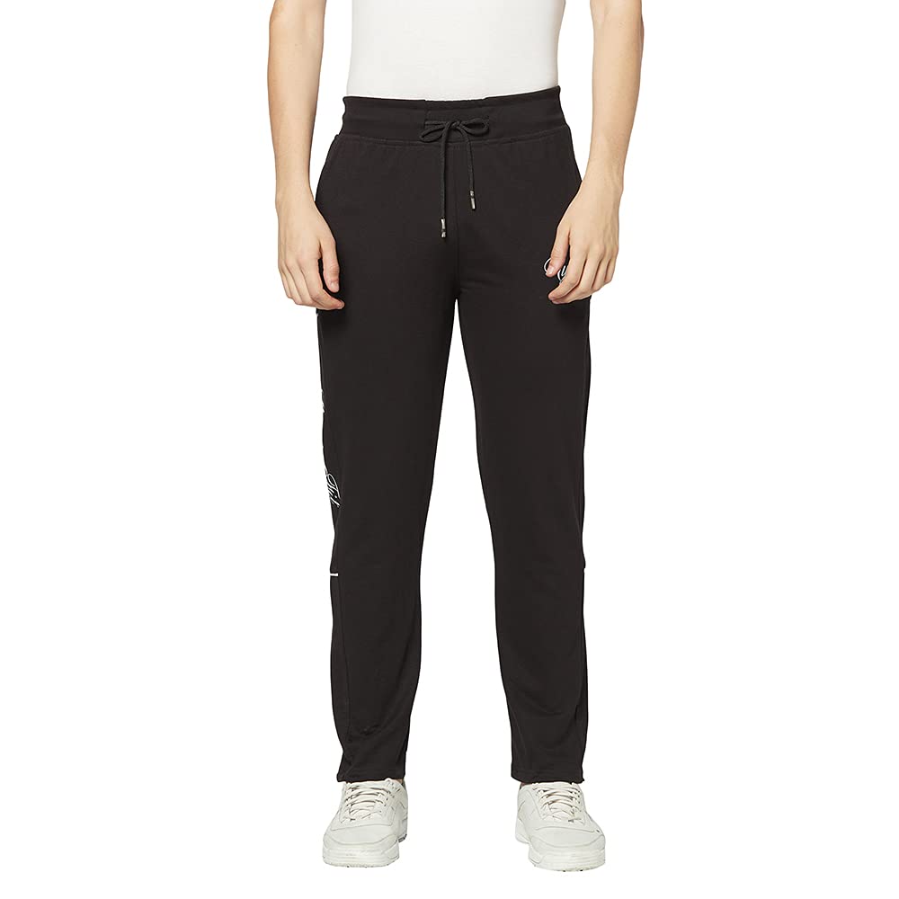 nyker Men's Solid Cotton Blend Regular Fit Pyjama -Black (Size XXL)-picture-23