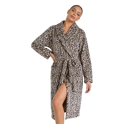 Image of HEARTNICE Womens Fleece Robes, Soft Plush Long Bathrobe, Thick Kimono Robes for Womens, Warm House Coat