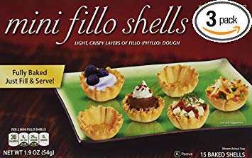 Athens Foods Mini Fillo Dough Shells 15 Per Box (6 Boxes)