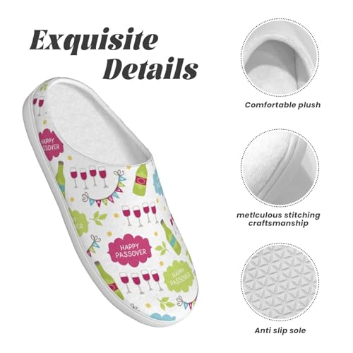 Happy Traditional Jewish Passover Adult Cotton Slippers Home House Indoor Shoes4