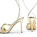 DREAM PAIRS Heels for Women Strappy High Stiletto Lace Up Heeled Sandals Square Open Toe Heels for Prom Party Dating,Size 7.5,Gold-Pu,SDHS2478W