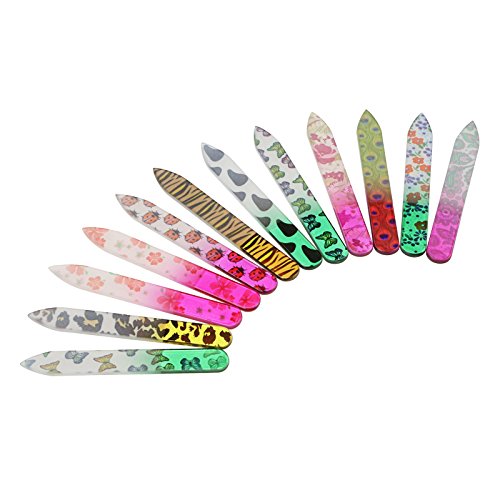 Baisidai 5 Pack of Pattern Mini Crystal Glass Nail Art Files