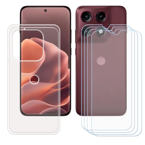BMPNLSZ �K�p Motorola Edge 70 Pro�p+[4�p�b�N]HD�����K���X�ėp�����ʂ����P�[�X�A�V���J�Q���P�[�XTPU�o���p�[�ی�o�b�N�P�[�X-Motorola Edge 70 Pro�p�X�N���C�u�h�~�ی��(6,78")