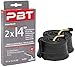 pbt Chambre à air 2 x 14" AV coudé pour poussette, scooter, vélo et plus - 14" ou 14 x 2.125 - Filetage nickelé - Lot de 2