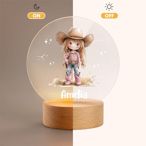 Lámpara de noche personalizada con base de madera de haya miniatura 3