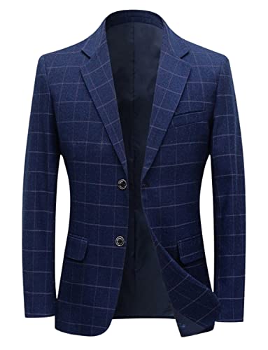 Veste de soirée pour marié chic avec col à encoche et motif carreaux