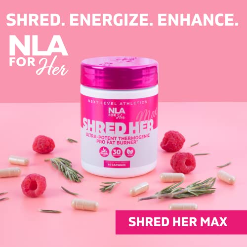 Shred Her Max (30 Servings) -Thermogenic For Women -Healthy Weight Management & Fat Loss W Caffeine, Reduce Stomach Belly Fat, Bloating, Metabolism Boost, Appetite Suppressant, Natural Diet Supplement #TOP2