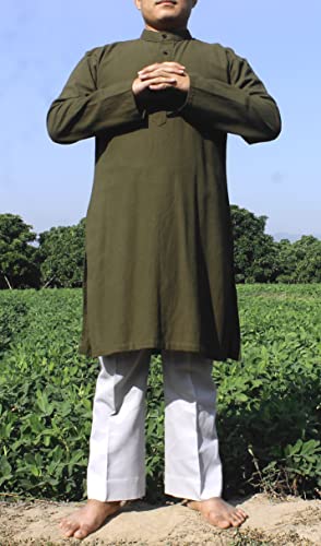 RaanPahMuang 100% Cotton Kurta Shirt Arab Style Long Jacket Tunic Chinese Collar3