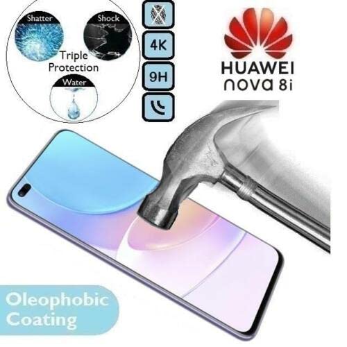 Image of Screen Protector for Huawei Honor Nova 8i (Black) Tempered Glass Edge-to-Edge 6D Screen Guard With Installation Ki