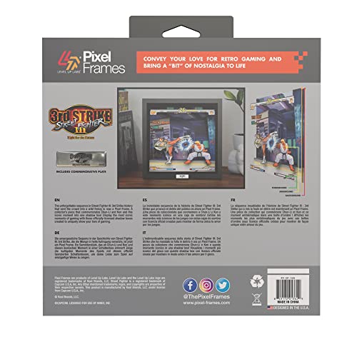 Pixel Frames: Street Fighter III (3),3rd Strike,Moment #37,3D Shadow Box,Framed Decor for Wall, Home, Shelf Display, Game Poster Art Collectibles, Boys Girls Teen Gaming Room Decoration