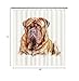 Ganshan Bi Lovely Dogue De Bordeaux Dog Portrait Shower Curtain Watercolor Animal Pet Puppy Print Bath Curtains for Bathroom Home Decoration with 12 Hooks 66x72 Inch