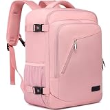 WENIG Mochila Viaje Cabina Avion 40x30x20 para Ryanair Vueling Wizzair 20L Equipaje de Mano Bolsa de Viaje Mujer Maletas de Viaje Cabina Mochila Portatil 14 Pulgadas con Puerto USB para Escuelas Rosa