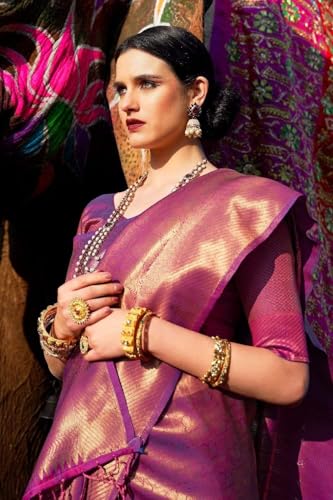Image of SWORNOF Womens Kanjivaram Banarasi Silk Saree Kanchipuram Patola saree