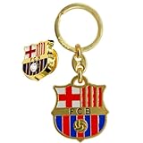 ms móvil shop Llavero Oficial Barcelona FC con Pin Extra con Circonita | Escudo Metálico Dorado | Tamaño 90 mm | Accesorio Resistente para Llaves y Mochila | Regalo para Aficionados