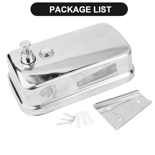 Image of Heavy Duty Soap Dispenser Wall Mount Stainless Steel Soap Dispenser Manual Liquid Pump Rust-Proof Leak Free Pump for Commercial & Home Kitchen Bathroom (34 fl.oz. /1000ml)