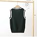 JanJean Kids Girls Boys Unisex Ribbed Sweater Vests Sleeveless V-Neck Uniform Knitted Tank Top Casual Cotton Loose Gilets Green A 5-6 Years